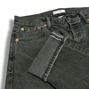 American Eagle Selvedge Jeans Mens Size 30 x 28 Black Faded Denim